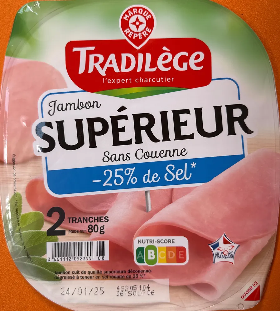 Jambon supérieur sans couenne -25% de sel