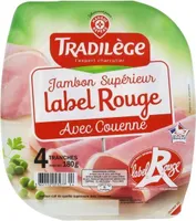 Jambon supérieur avec couenne Label Rouge 4 tranches