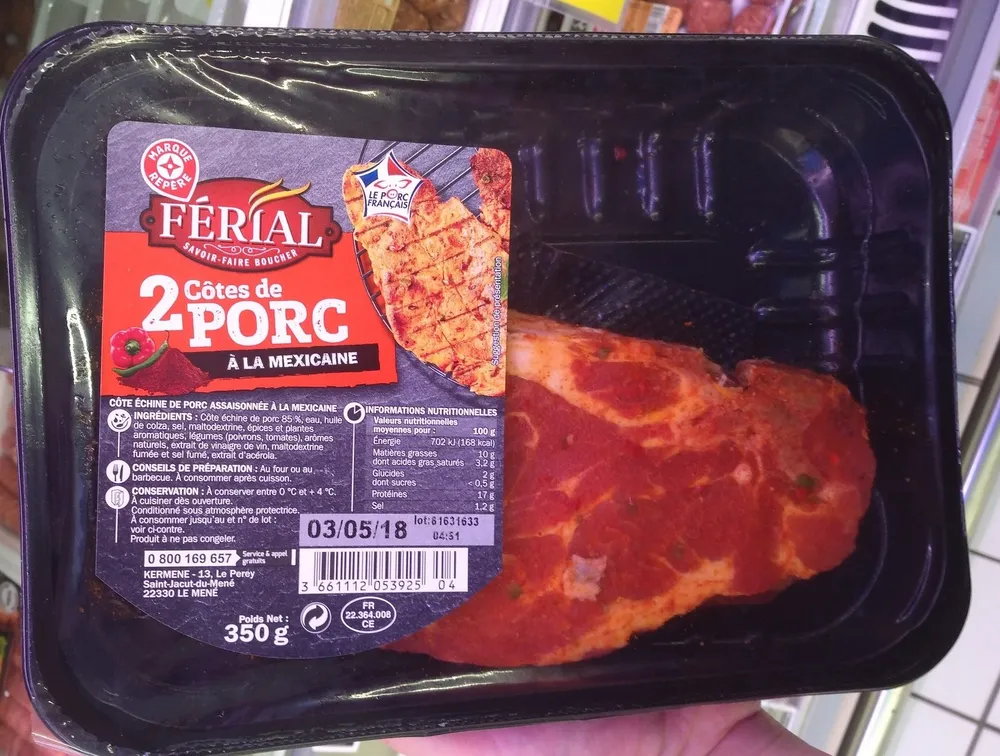 2 Côtes de Porc à la Mexicaine