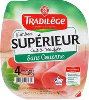 Jambon supérieur découenné dégraissé 4 tranches