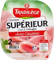 Jambon supérieur avec couenne 2 tranches