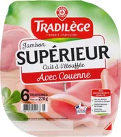 Jambon supérieur avec couenne 6 tranches