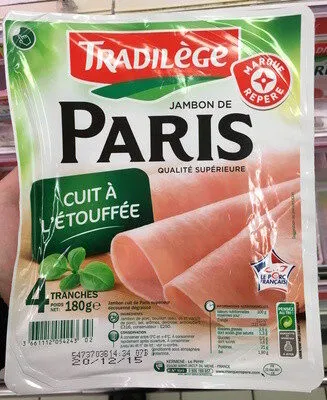 Jambon de Paris découenné dégraissé 4 tranches