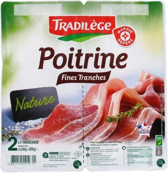 Poitrine nature 2 x 7 fines tranches