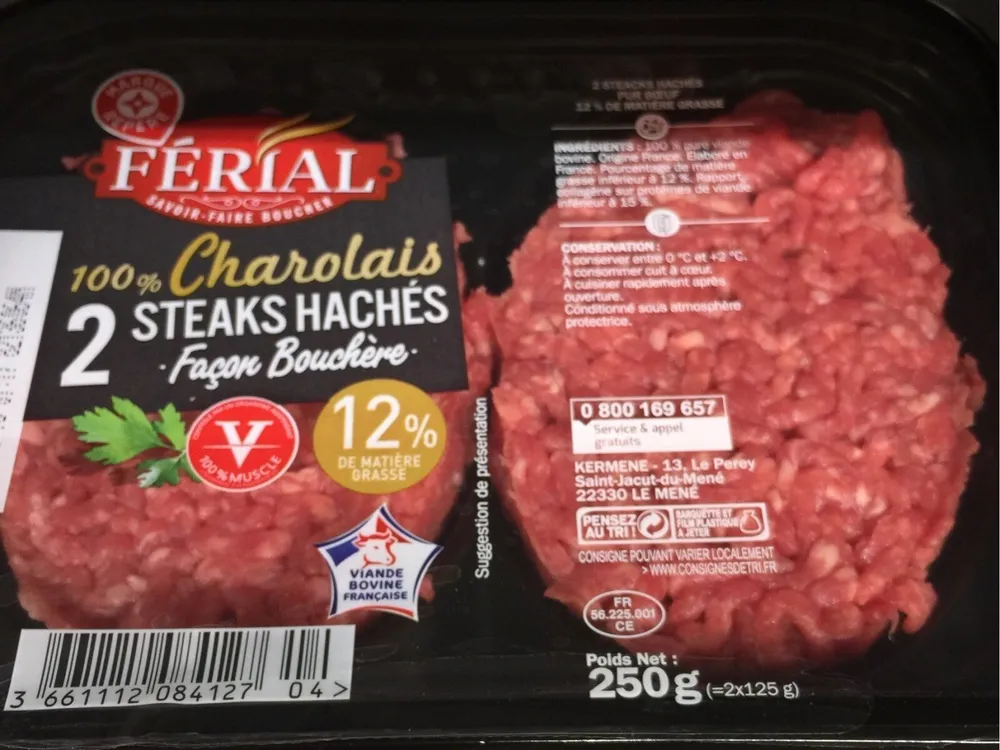 Steaks hachés 100% Charolais façon bouchère