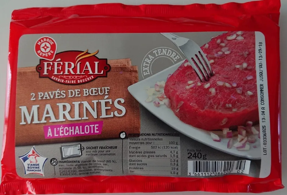 2 Pavés de bœuf marinés à l'échalote