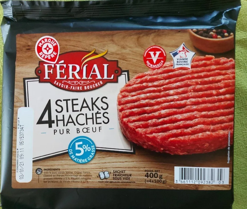4 Steaks Hachés 5% de matière grasse