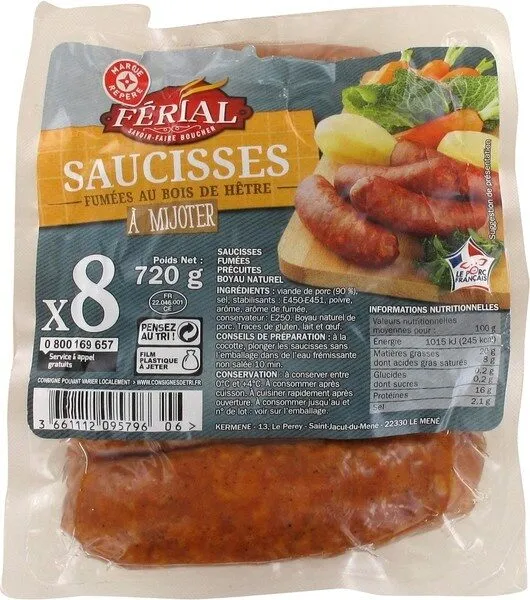 Saucisses fumées x 8