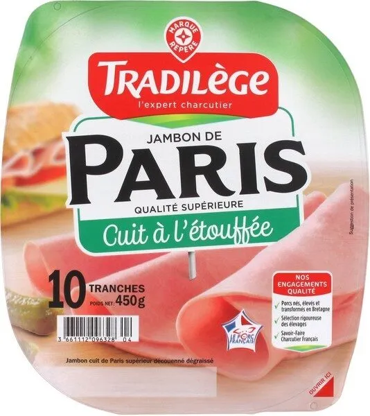 Jambon de Paris cuit découenné dégraissé x 10 tranches