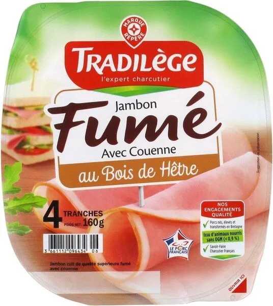 Jambon supérieur fumé 4 tranches