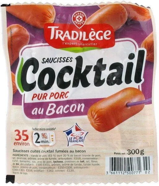 Saucisses cocktail bacon