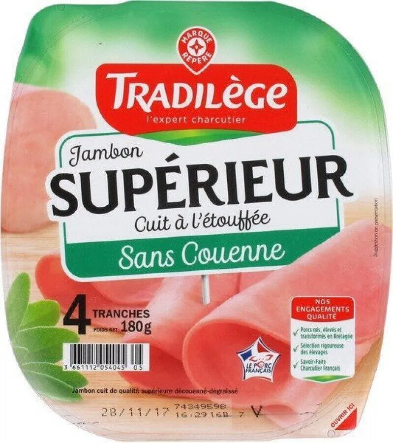 Jambon supérieur - découenné dégraissé