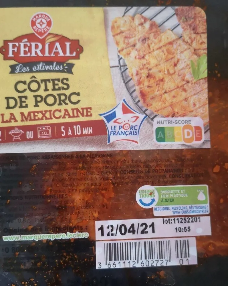 Côté de porc à la mexicaine