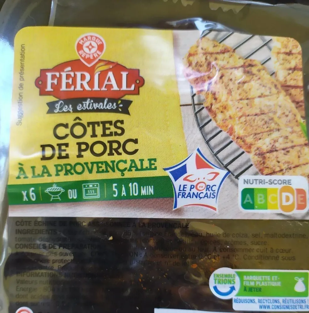 Côtes de porc à la provençale