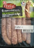 Chipolatas sans antibiotiques et sans OGM x 6