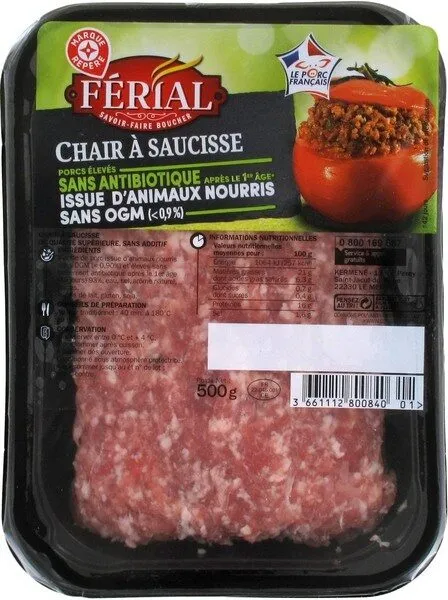 Chair à saucisses sans antibiotiques et sans OGM