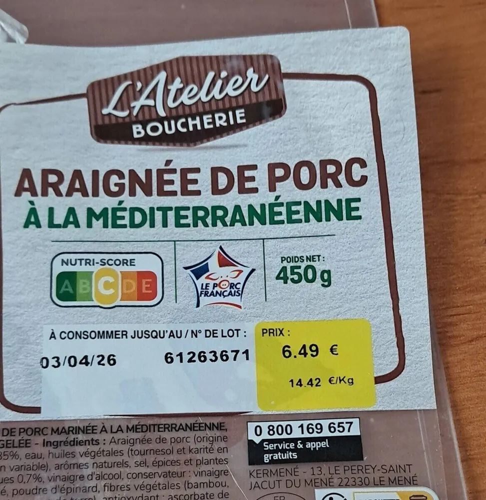 Araignee de porc a la mediterraneenne
