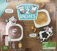 Crèmes Dessert Chocolat ou Caramel - Les 2 vaches