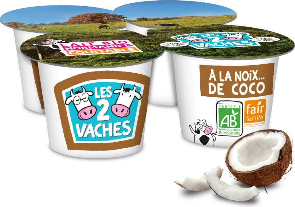 LES 2 VACHES BRASSE A LA NOIX DE COCO 115 G X 4