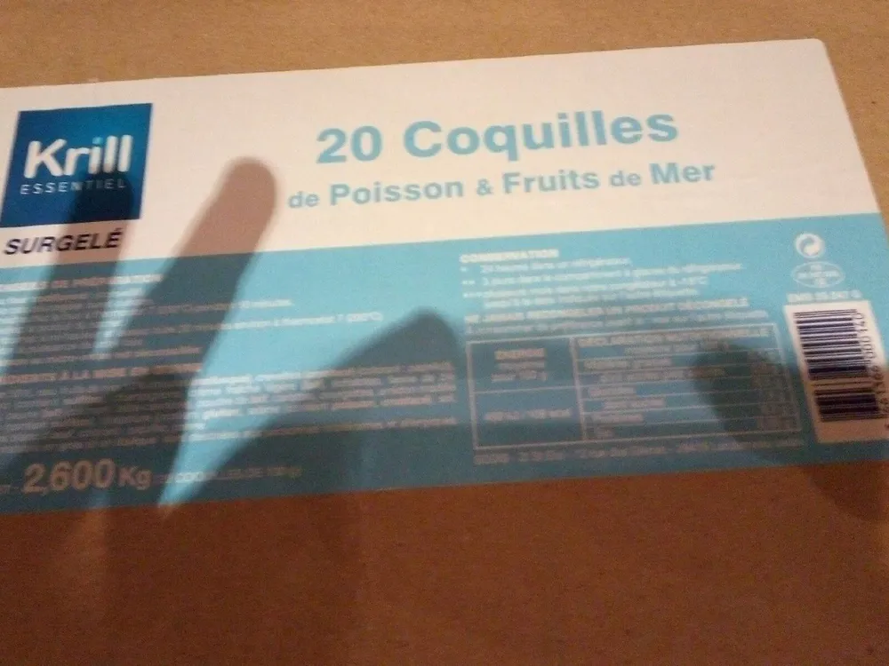 Coquille de poisson et fruits de mer