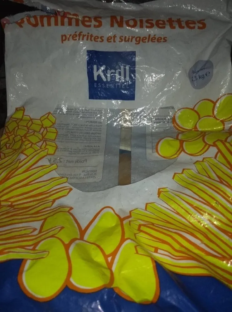 Pommes noisettes préfrites et surgelées