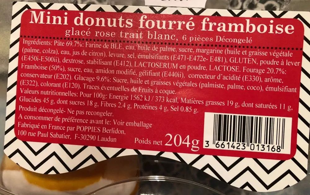 Mini donuts fourré framboise