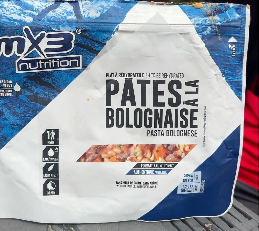 Plat a réhydrater pates a la bolognaise