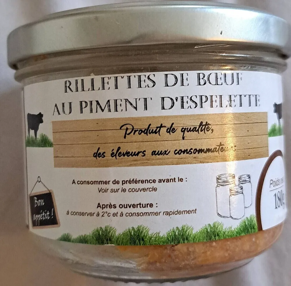 Rillettes de boeuf au piment d'espelette