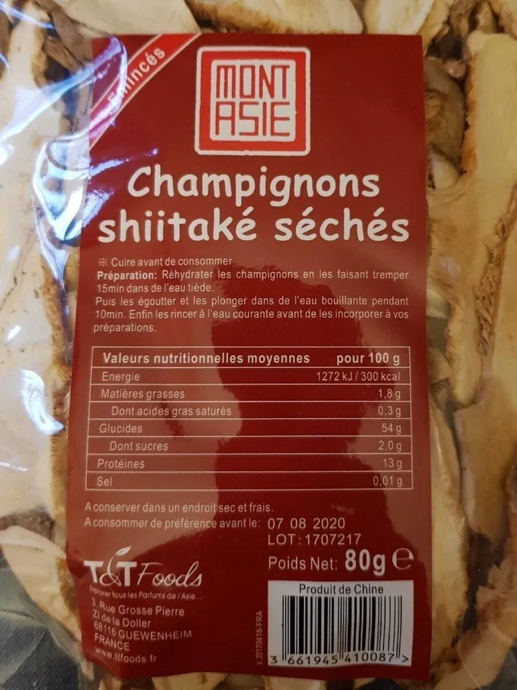Champignons shiitaké séchés