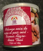 Mélange noix de cajou et pois vert. Saveur aigre doux Thaï
