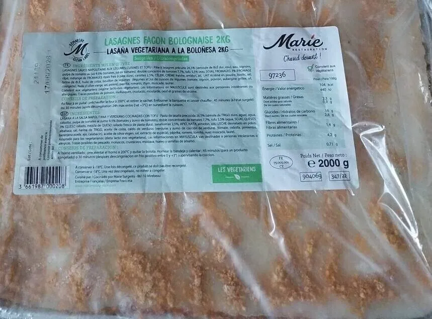 Lasagnes façon bolognaise