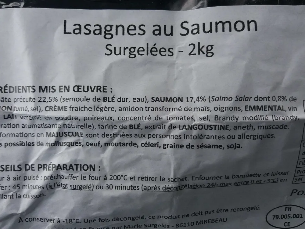 Lasagnes au saumon