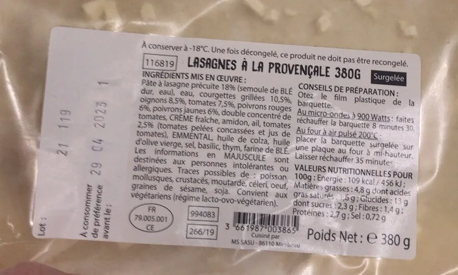 Lasagne a la provencale