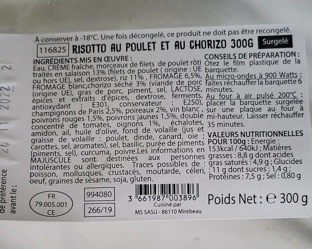 Risotto au poulet et au chorizo
