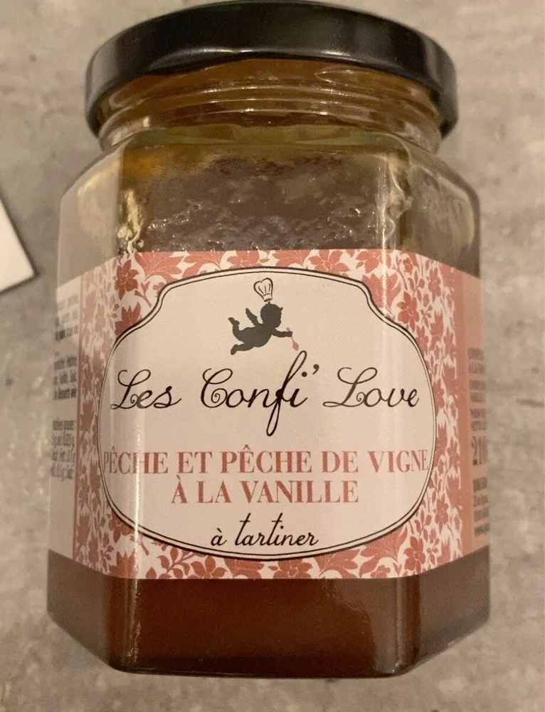 Confiture pêche pêche de vigne et vanille