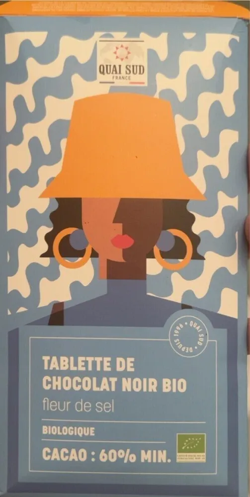 Tablette de chocolat noir à la fleur de sel Bio