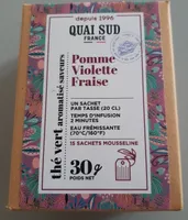 Thé vert aromatisé pomme violette fraise