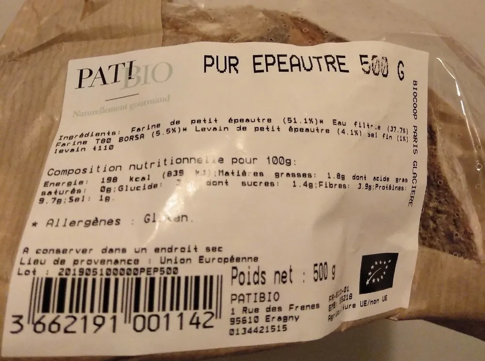 Pain Pur Epeautre 500g