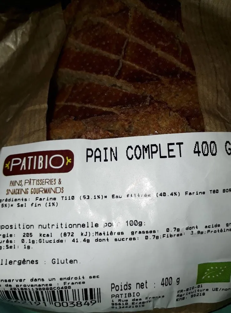 Pain complet 400g