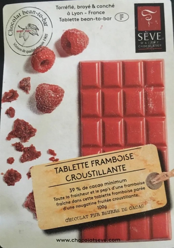 Tablette framboise croustillante
