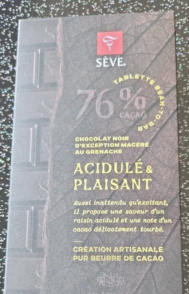 Chocolat noir d'exception macéré au grenache