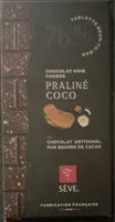Chocolat noir fourré praliné coco