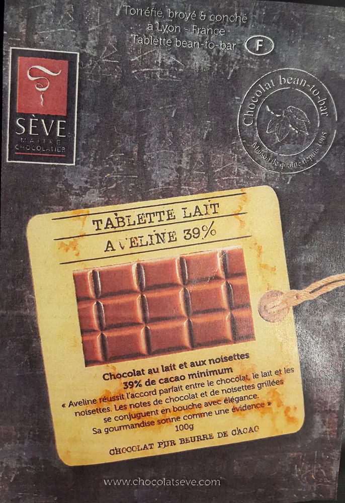 tablette lait aveline 39%