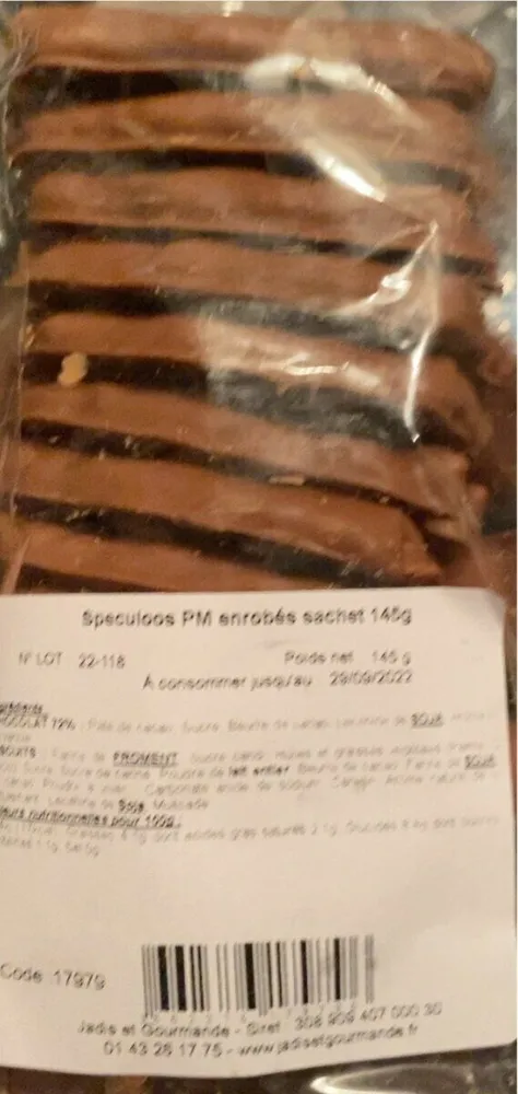 Spéculos enrobés chocolat