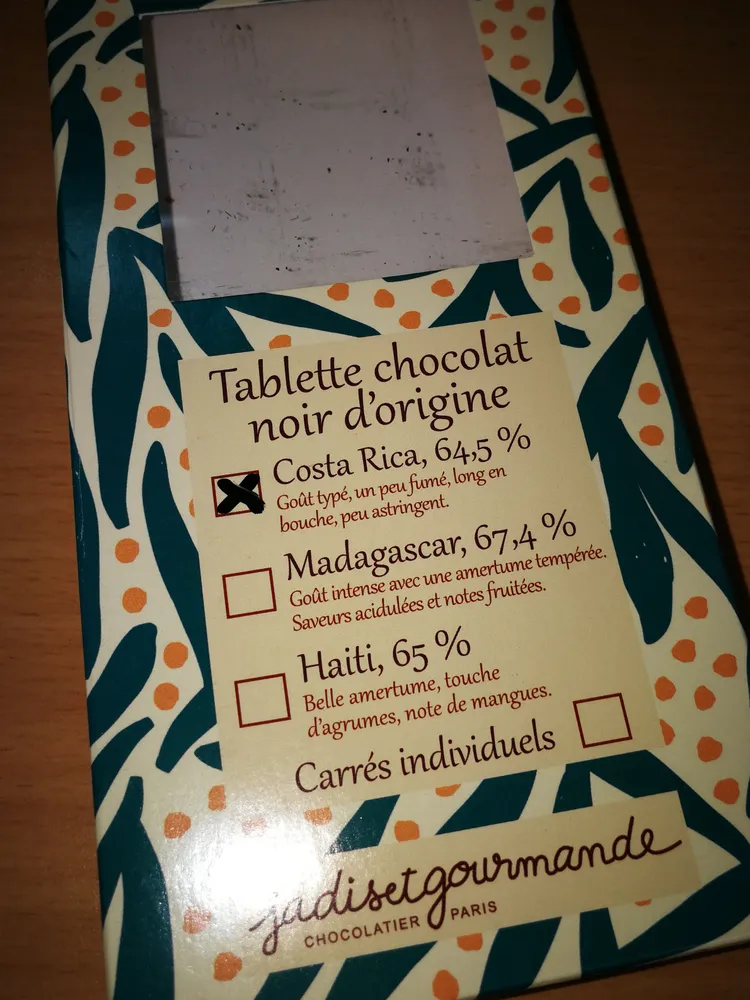 tablette chocolat noir