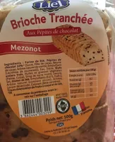 Brioche tranchée aux pepites de chocolat