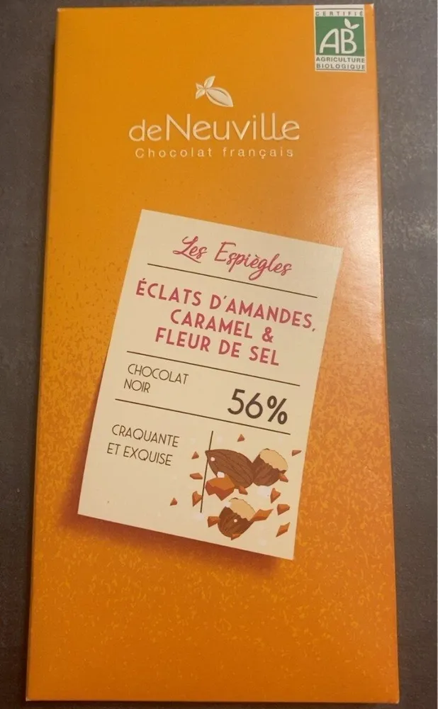 Chocolat noir eclat d’amande caramel