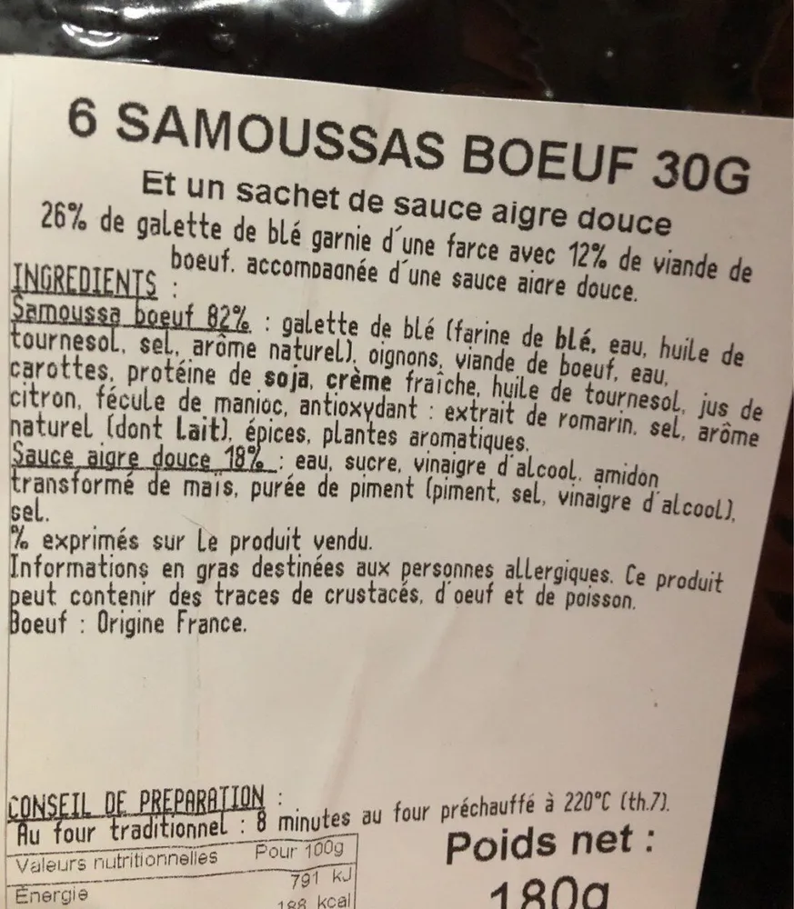 Samoussas boeuf