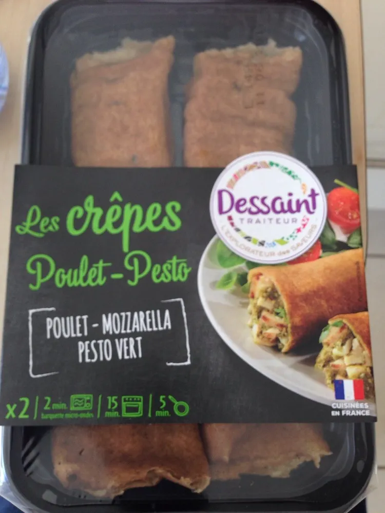 Les crêpes Poulet-Pesto : poulet - mozzarella - pesto vert