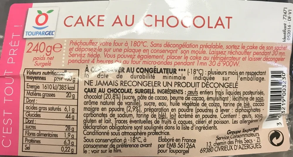 Cake au chocolat